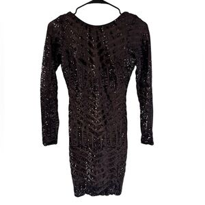 Dress the Population Black Sequin Mini Dress